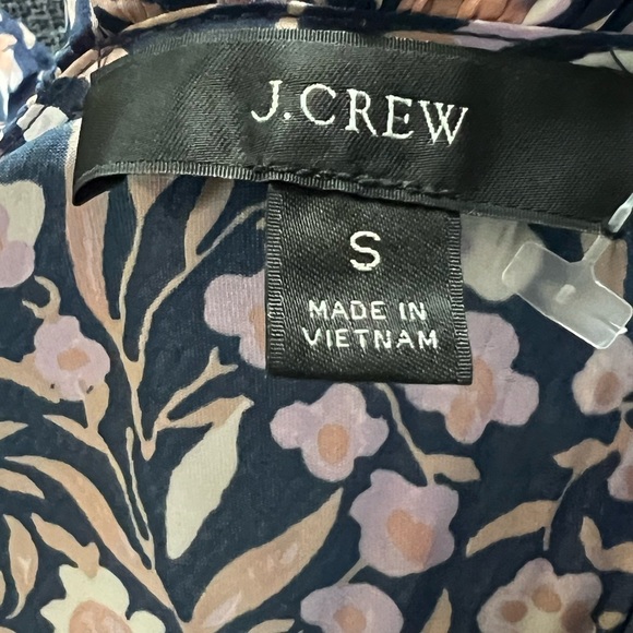 J Crew long sleeve ruffle V-neck mini dress in floral fields smocked waist - Picture 9 of 11